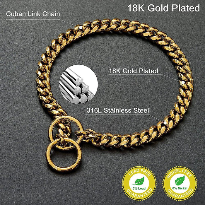 Durable Steel Dog Collar with Smooth Finish and Chew Resistance