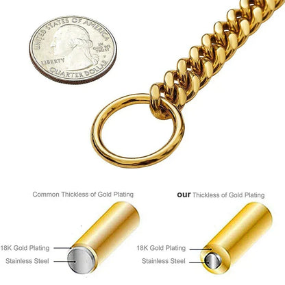 Durable Steel Dog Collar with Smooth Finish and Chew Resistance