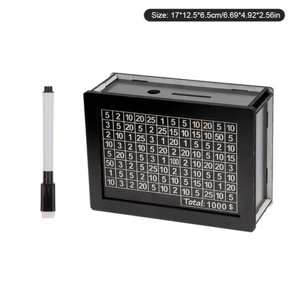 DIY Money Saving Box with Coin Counter for Adults – Wood Design, Goals: $1000, $2000, or $5000