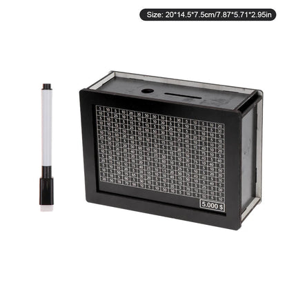 DIY Money Saving Box with Coin Counter for Adults – Wood Design, Goals: $1000, $2000, or $5000