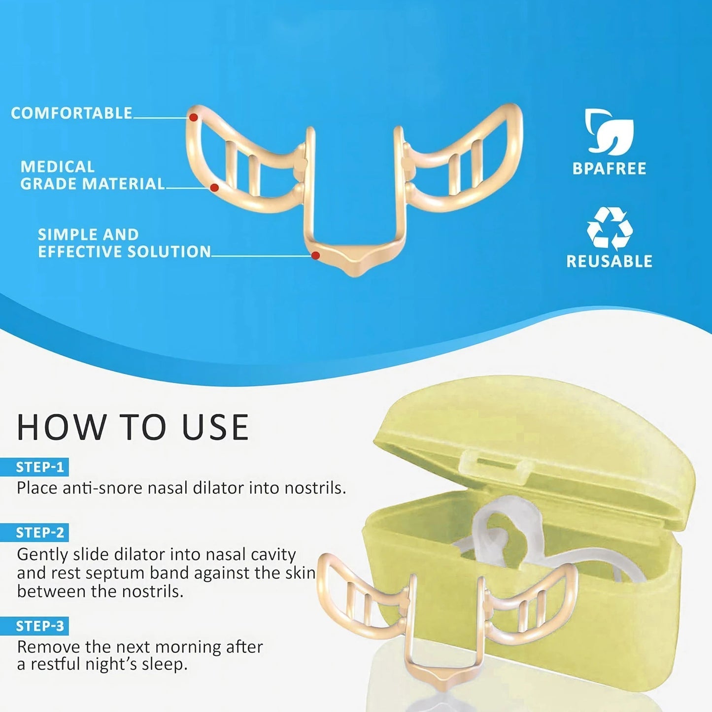 BreatheEasy Nasal Opener with Flexible Fit and Travel Case