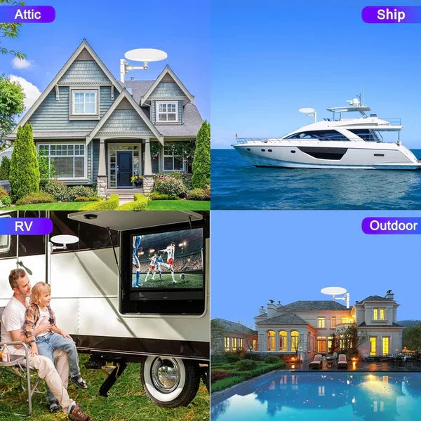 High-Definition Outdoor TV Antenna with 360-Degree Reception