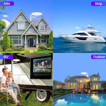 High-Definition Outdoor TV Antenna with 360-Degree Reception