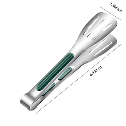 Lightweight Kitchen Tongs in Stainless Steel with Scalloped Grip