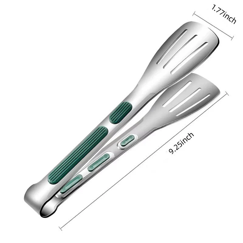 Lightweight Kitchen Tongs in Stainless Steel with Scalloped Grip
