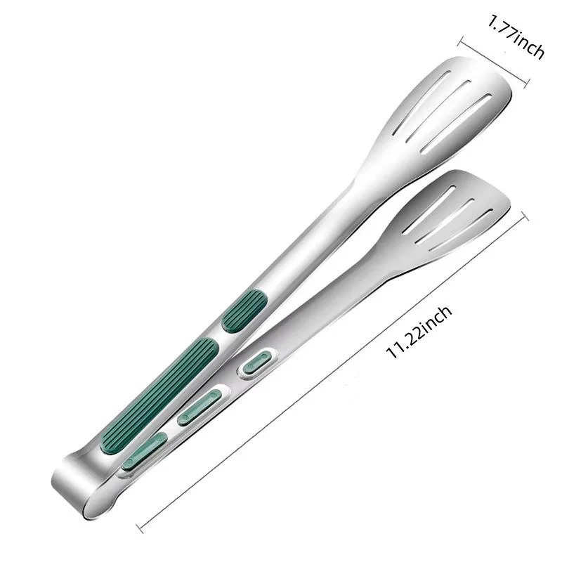 Lightweight Kitchen Tongs in Stainless Steel with Scalloped Grip