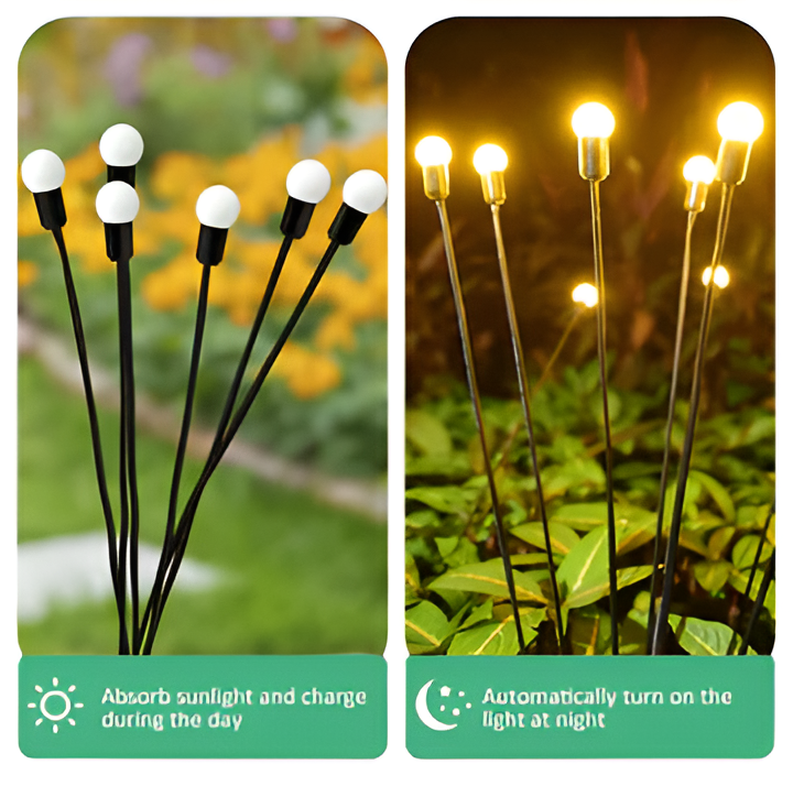 Whimsical Solar Lanterns with Flickering Glow and Adjustable Stems, 27.5 Inch Warm White