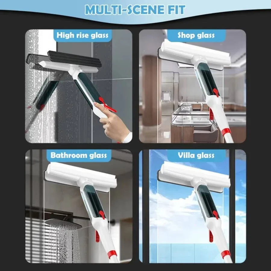 Extendable Window Cleaner with Dual Action Head and 51-Inch Reach