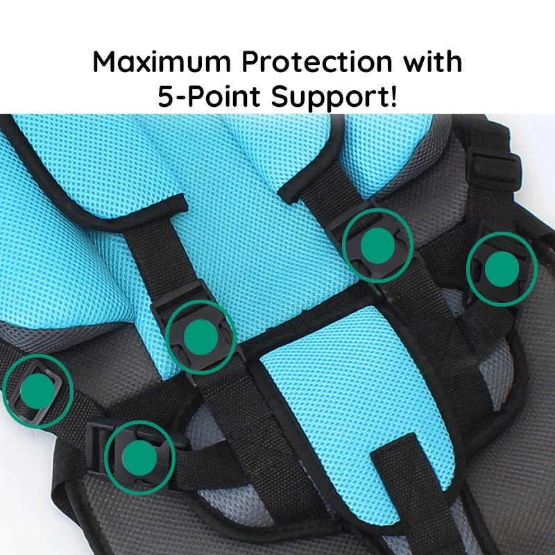Child Car Seat Booster with Adjustable Harness and Cooling Mesh