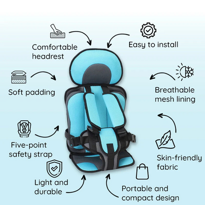Child Car Seat Booster with Adjustable Harness and Cooling Mesh
