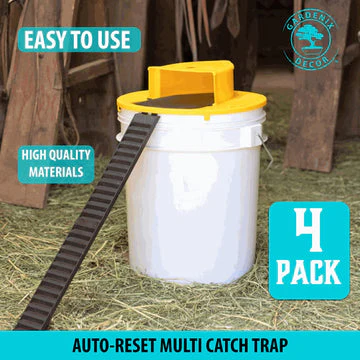 Innovative Rodent Capture Bucket Lid with Auto-Reset Feature, 4-Pack