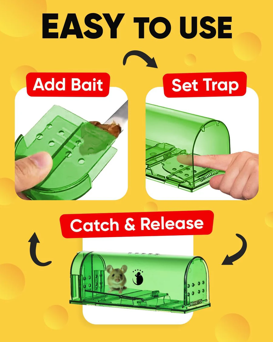 Smart Capture Rodent Traps with Hassle-Free Release, 4-Pack