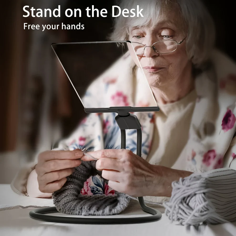 Versatile Neck-Mounted Magnifier with Adjustable Clamp and 3.93" Lens