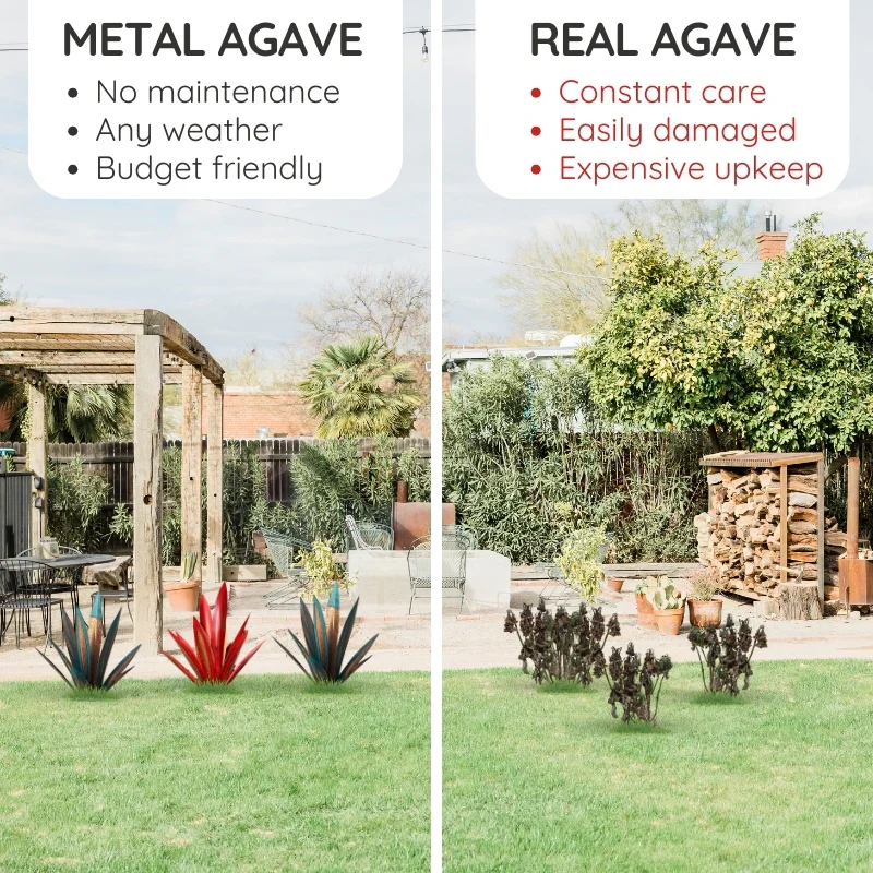 Large Rustic Metal Agave Art Piece with Durable Finish