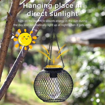 Solar-Powered Hanging Lantern for Outdoor Use