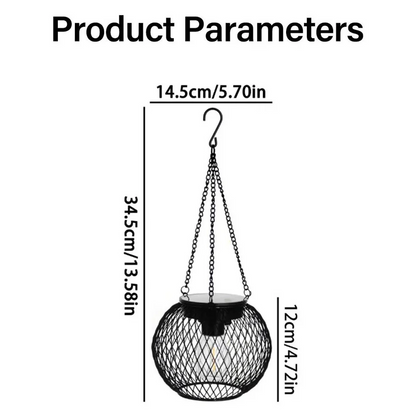 Solar-Powered Hanging Lantern for Outdoor Use