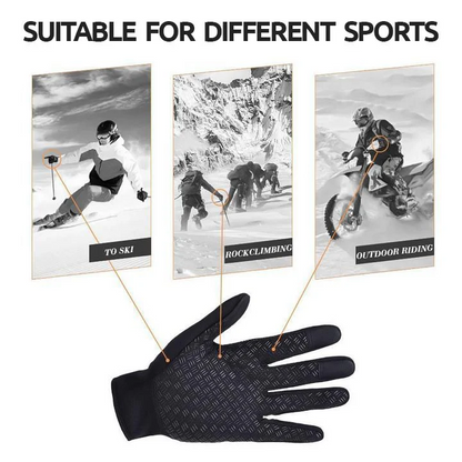 Thermal Touch Gloves with Zippered Cuffs and Enhanced Grip