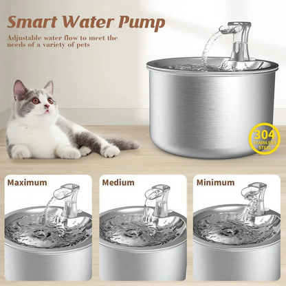 Premium Pet Water Fountain with Stainless Steel Design and Smart Motion Sensor