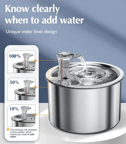 Premium Pet Water Fountain with Stainless Steel Design and Smart Motion Sensor