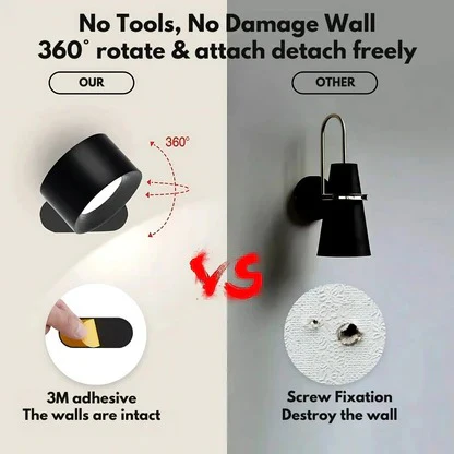 Versatile Wireless Wall Lamp with 360° Adjustability and Touch Controls