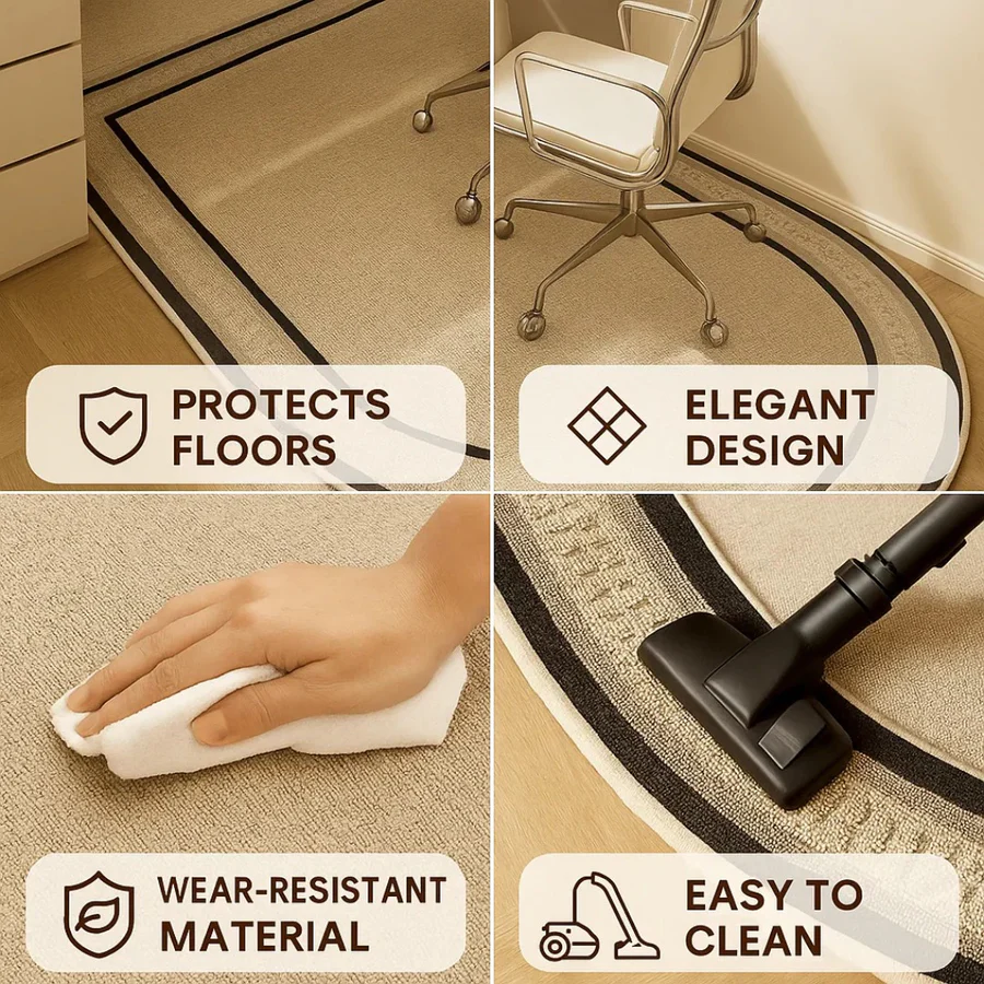 Durable Chair Mat for Smooth Movement on Hard Surfaces, 35x24 in