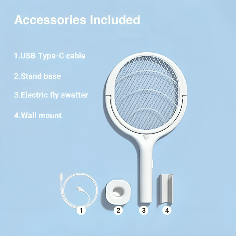 Rechargeable Insect Zapper with Adjustable Angles and Five Functions