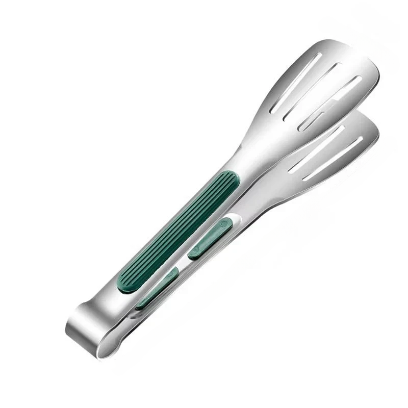 Lightweight Kitchen Tongs in Stainless Steel with Scalloped Grip