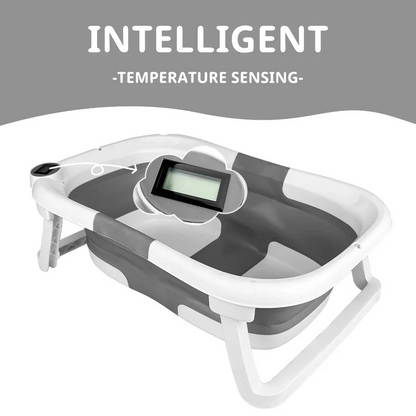 Portable Baby Bath Tub with Temperature Indicator & Soft Liner