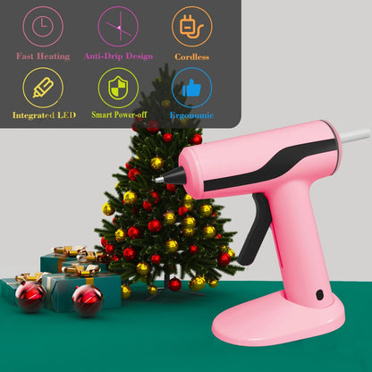 Cordless Crafting Glue Gun with Drip-Free Nozzle & Magnetic Stand