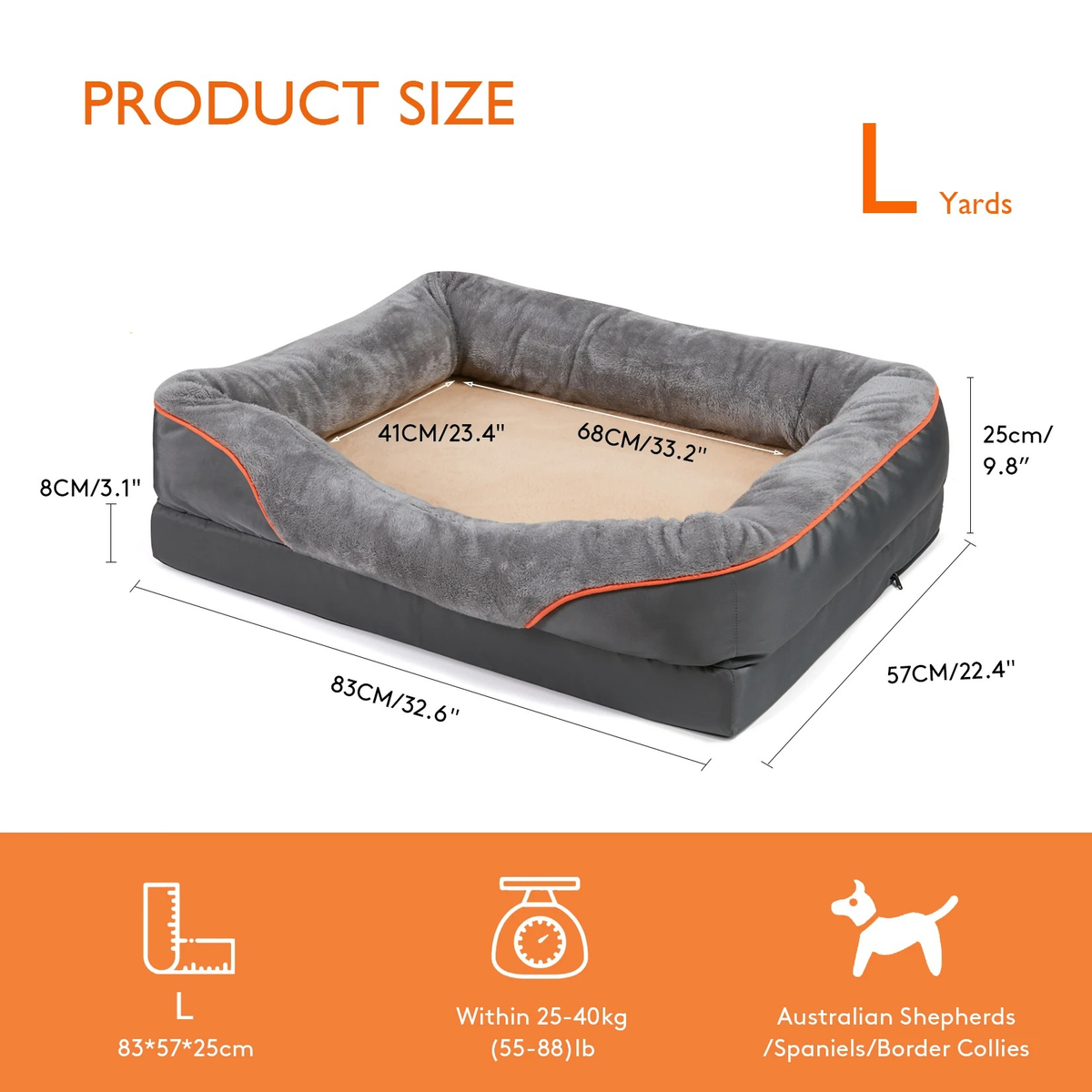 Comfort Haven Orthopedic Dog Bed with Washable Cover