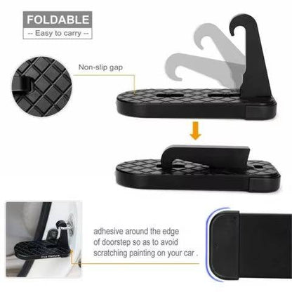 Aluminum Alloy Foldable Step for Vehicle Roof Access - Universal Pedal with Window Breaker for SUV, RV, Truck