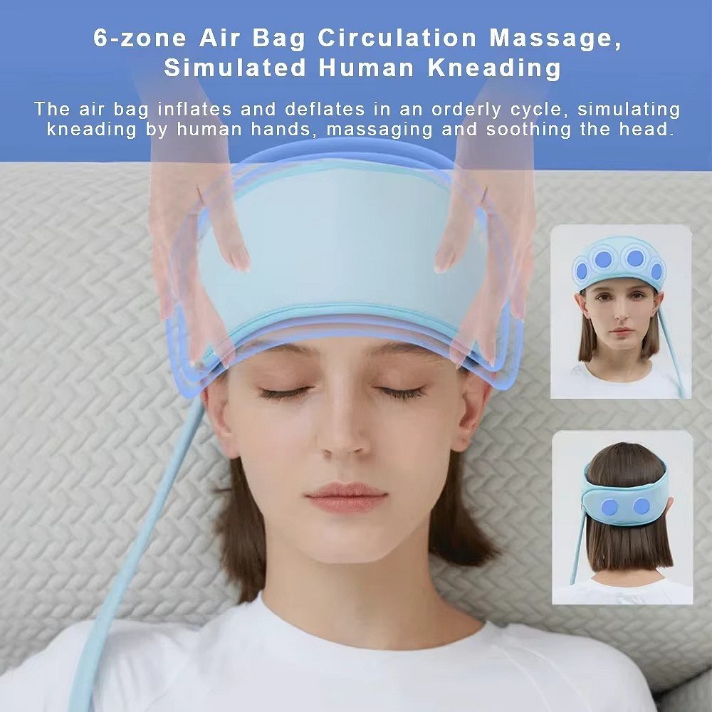 Rechargeable Head Relaxation Cap with Heat and Airbag Massage