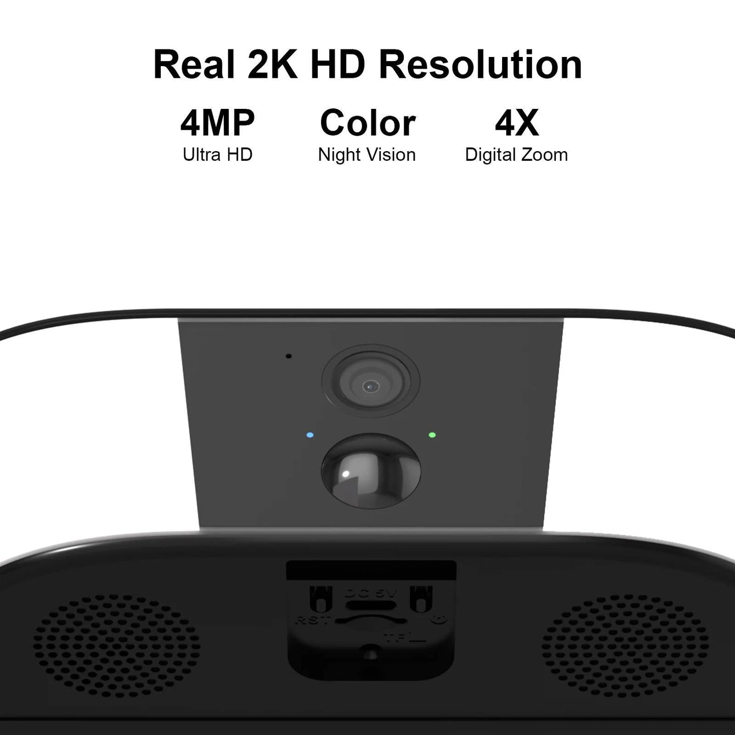 2K Resolution Floodlight Camera with Dual Band Wifi and Human Detection, Solar Rechargeable