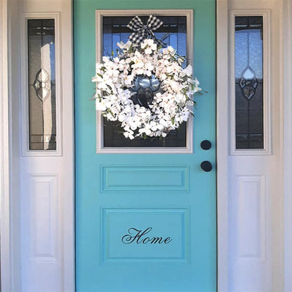 Handcrafted White Dogwood Floral Wreath for Door, 40cm Rattan Base