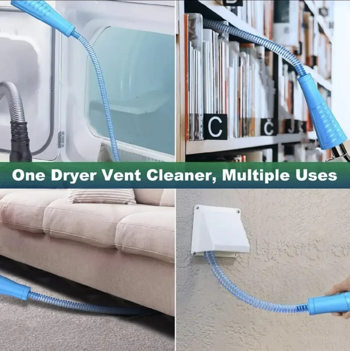 Versatile Dryer Vent Cleaning Tool with Universal Vacuum Fit