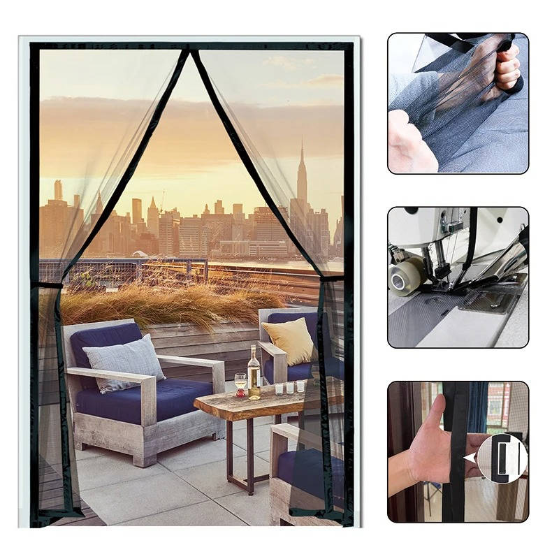 Insect-Proof Magnetic Door Screen with Auto-Close Feature