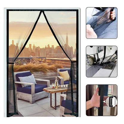 Insect-Proof Magnetic Door Screen with Auto-Close Feature
