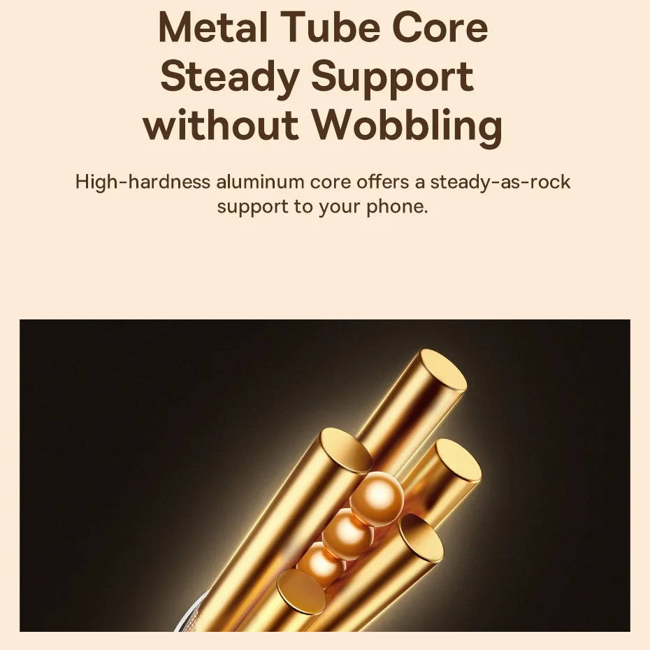Ergonomic Phone Stand with Aluminum Frame and 360-Degree Flexibility