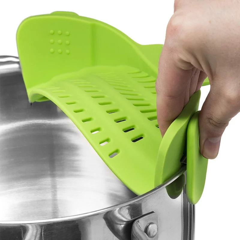Silicone Pot Strainer Clip-On for Draining Pasta, Vegetables, Rice