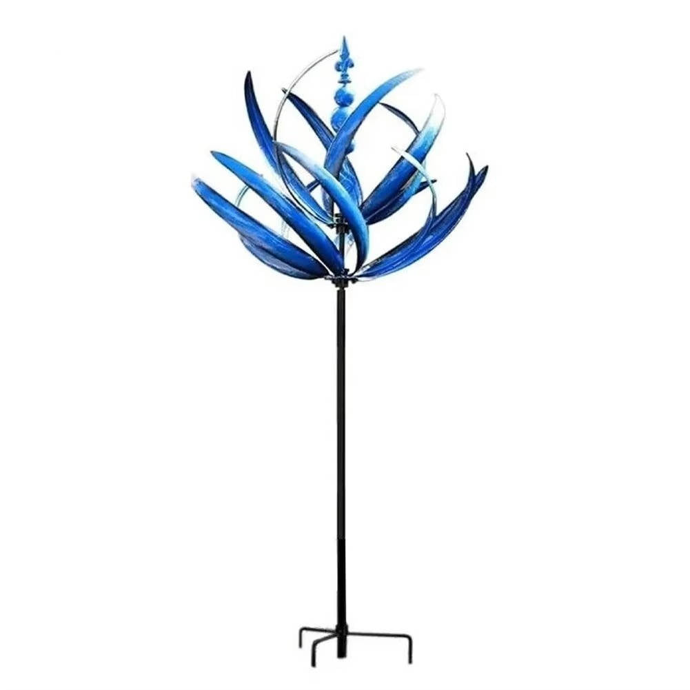 360-Degree Rotating Iron Frame Tulip Wind Spinner for Gardens