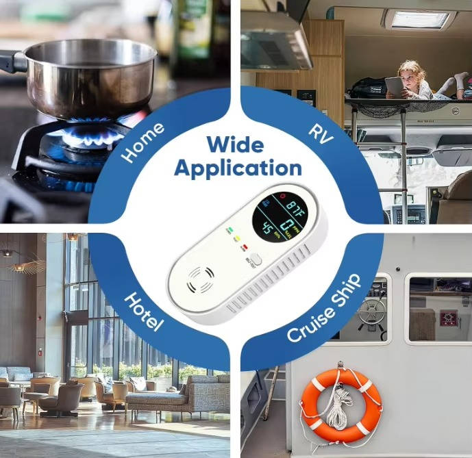 Smart Home Gas and CO Safety Monitor with Display and Alerts