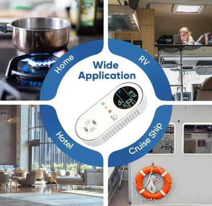 Smart Home Gas and CO Safety Monitor with Display and Alerts