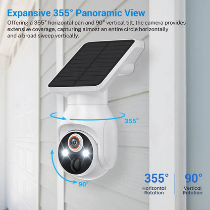 Wireless Solar-Powered Security Camera with 2K HD Night Vision