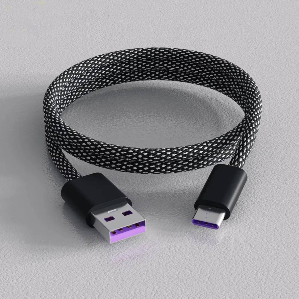 3.3ft Braided Charging Cable with Magnetic Ends and Self-Coiling Design