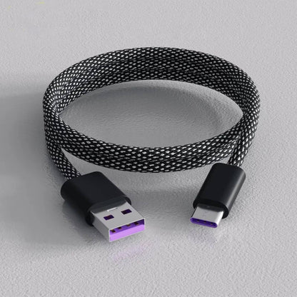 3.3ft Braided Charging Cable with Magnetic Ends and Self-Coiling Design