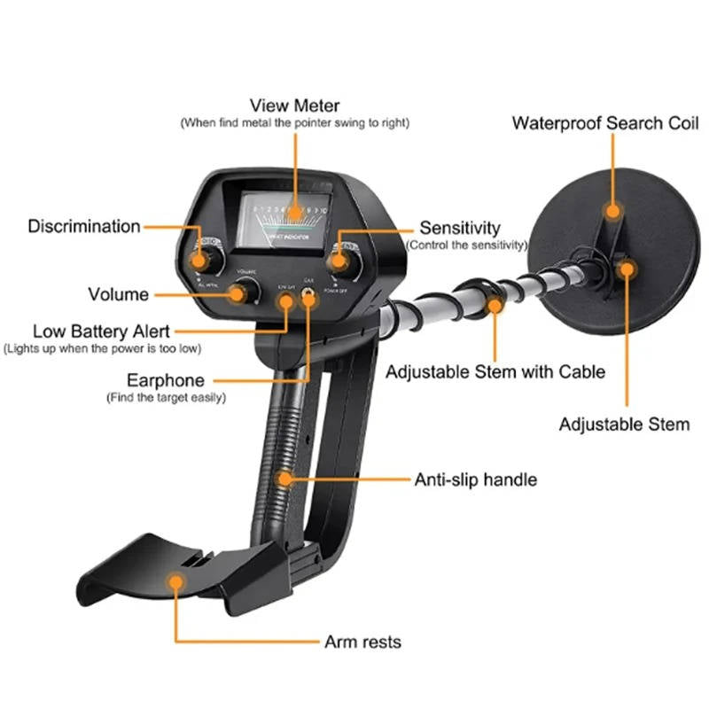 Treasure Hunter Pro: Waterproof Metal Detector with Two Modes