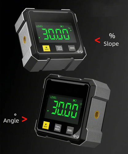 Precision Angle Measuring Tool with Magnetic Mount and LED Display