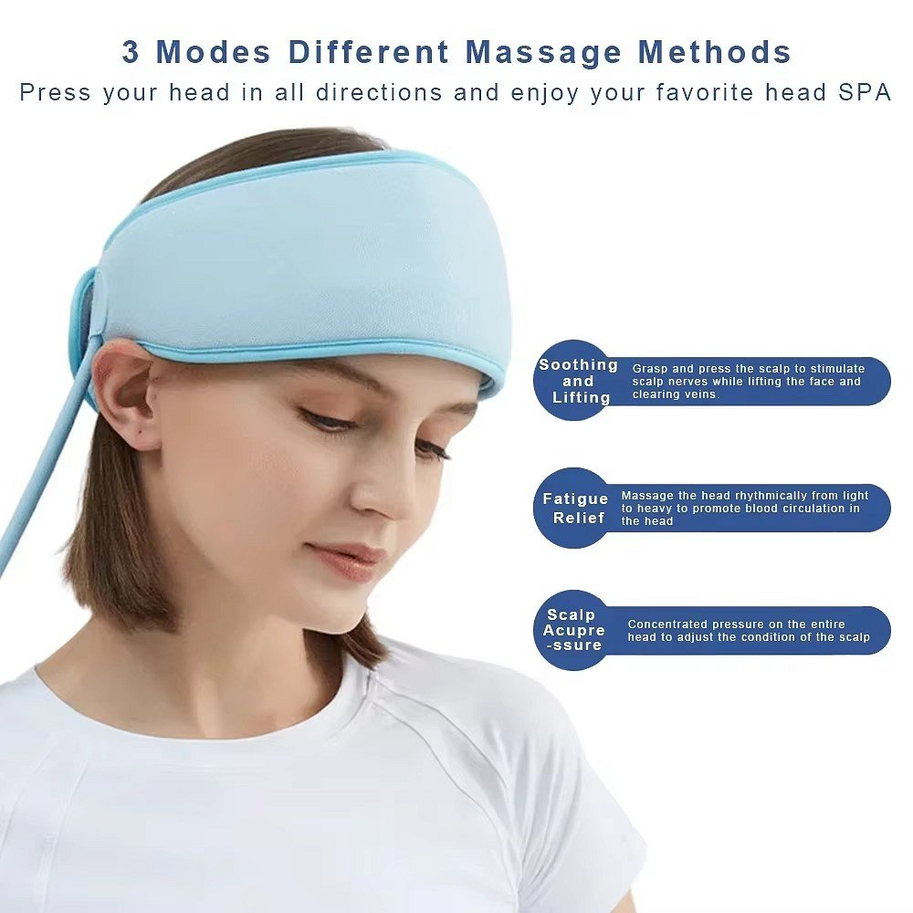 Rechargeable Head Relaxation Cap with Heat and Airbag Massage