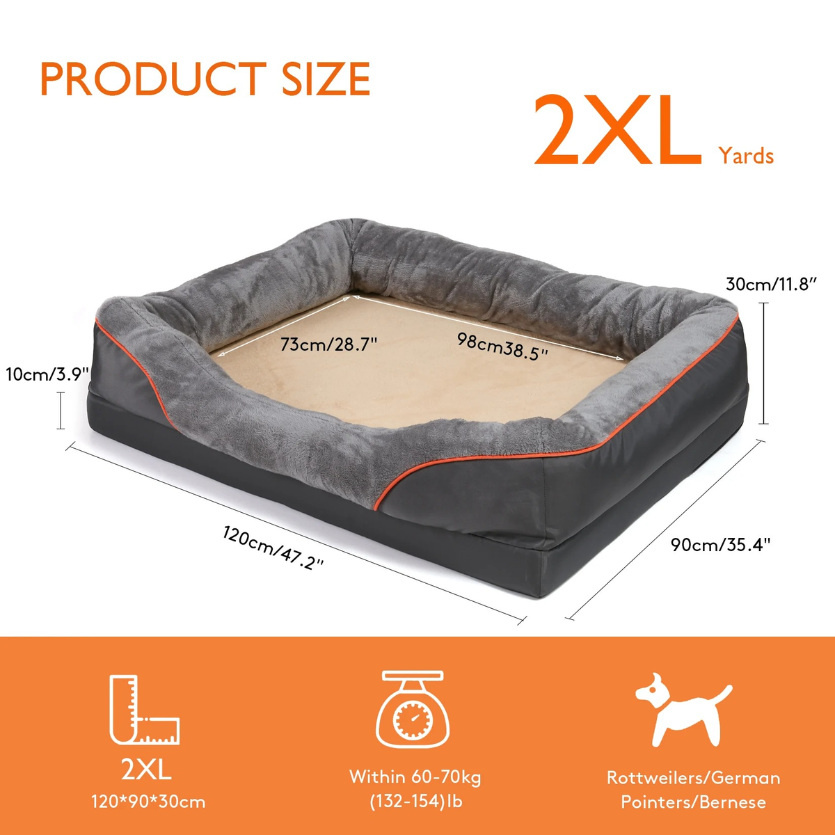 Comfort Haven Orthopedic Dog Bed with Washable Cover