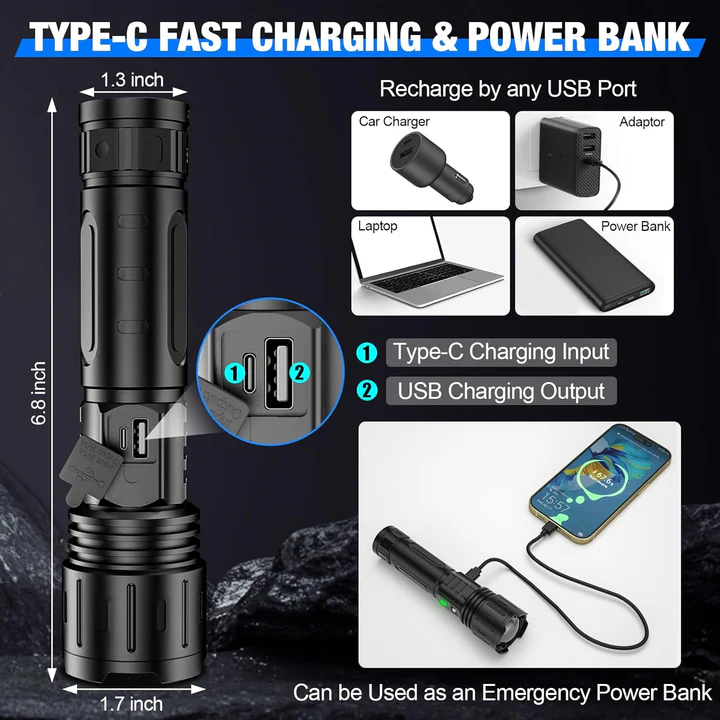Ultra-Bright Rechargeable Flashlight for Outdoor Adventures